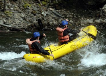 2 person mini-rafts on the Clearwater River, BC